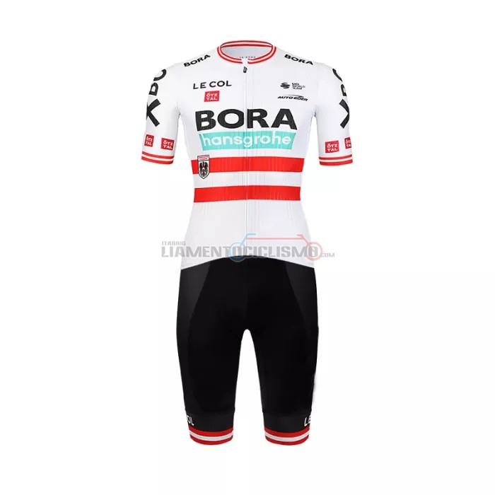 Abbigliamento Ciclismo Bora-Hansgrone Manica Corta 2022 Rosso Bianco